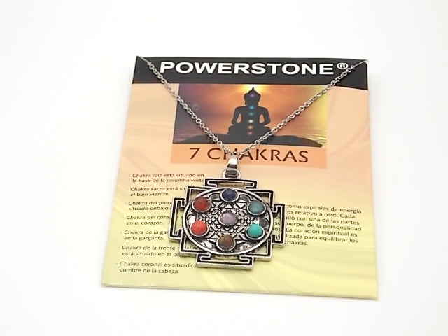 Colgante con las piedras naturales de los 7 chakras con diseño de Mandala