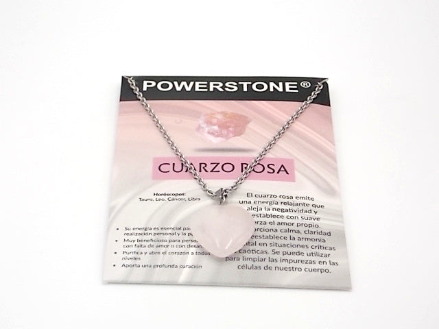 Colgante de piedra natural de Cuarzo rosa en forma de Corazón de 20mm