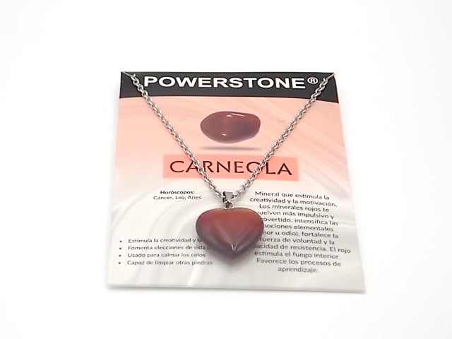 Colgante de piedra natural de Carneola en forma de Corazón de 20mm