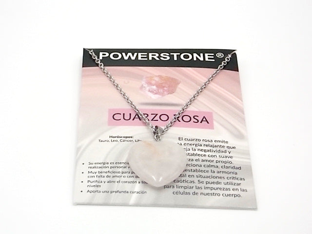 Colgante de piedra natural de Cuarzo rosa en forma de Corazón de 30mm