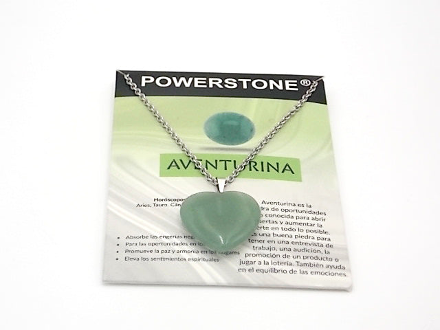Colgante de piedra natural de Venturina verde en forma de Corazón de 30mm
