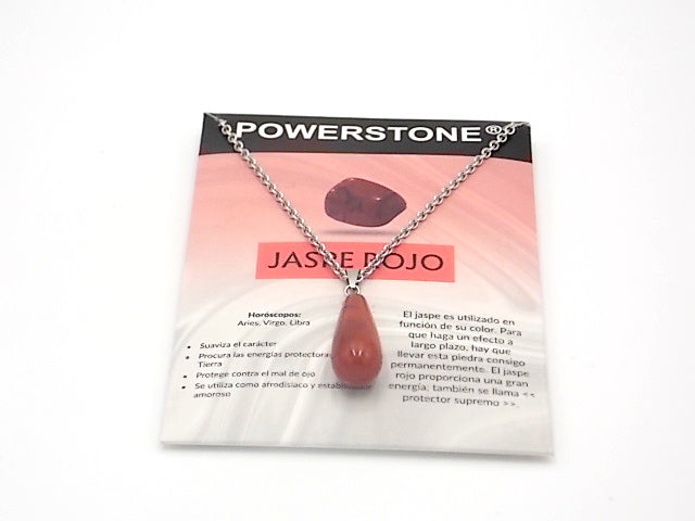 Colgante de piedra natural de Jaspe rojo en forma de Lágrima fina de 29x10mm