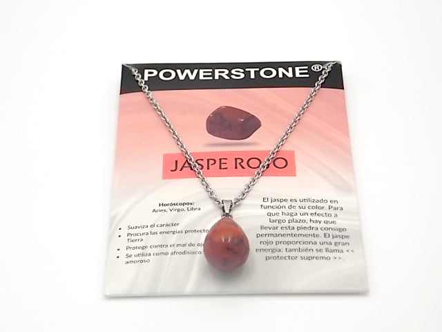 Colgante de piedra natural de Jaspe rojo en forma de Lágrima gruesa