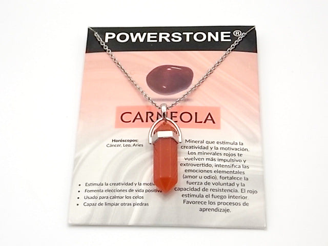 Colgante de piedra natural de Carneola en forma de Doble punta