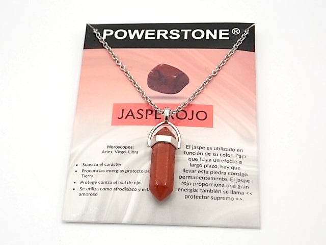 Colgante de piedra natural de Jaspe rojo en forma de Doble punta