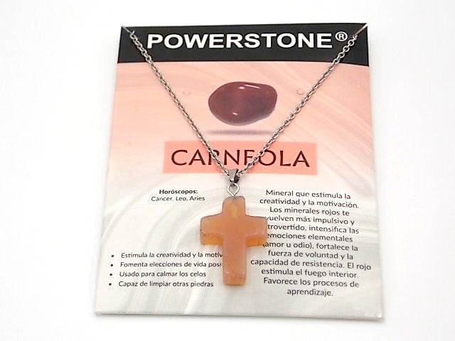 Colgante de piedra natural de Carneola en forma de Cruz de 25x18mm