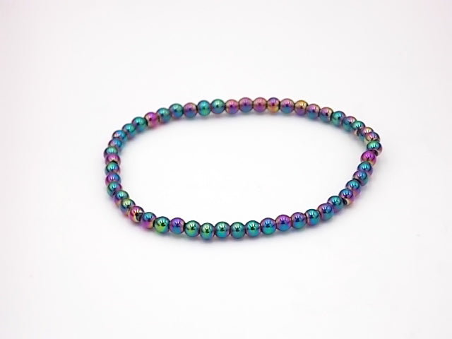 Pulsera de piedra natural de Hematite arcoiris de 4mm
