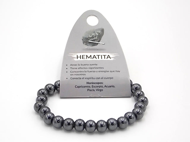 Pulsera de piedra de natural de Hematita de 8mm