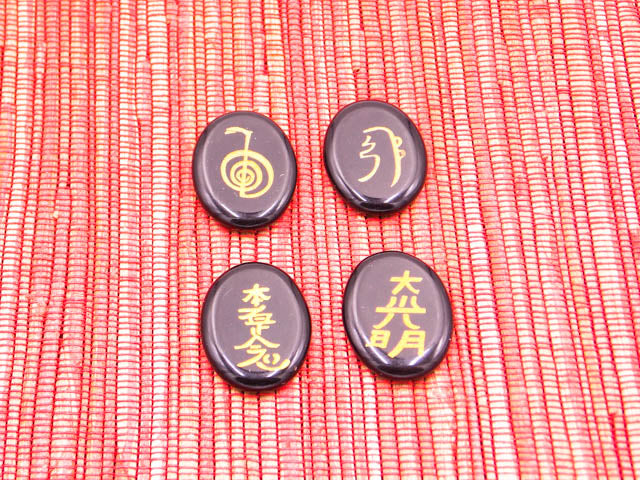 Conjunto de Símbolos de Reiki en piedras naturales de Ónix de 30x24mm