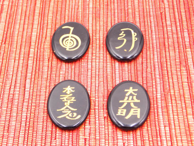 Conjunto de Símbolos de Reiki en piedras naturales de Ónix de 4x3cm