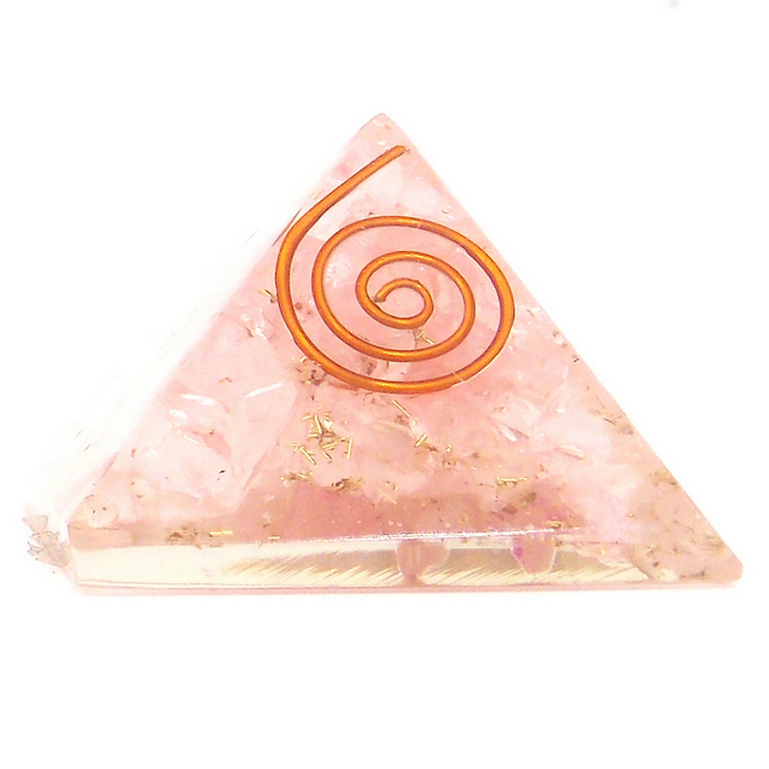 Pirámide de orgonita de aprox. 3cm de Cuarzo rosa