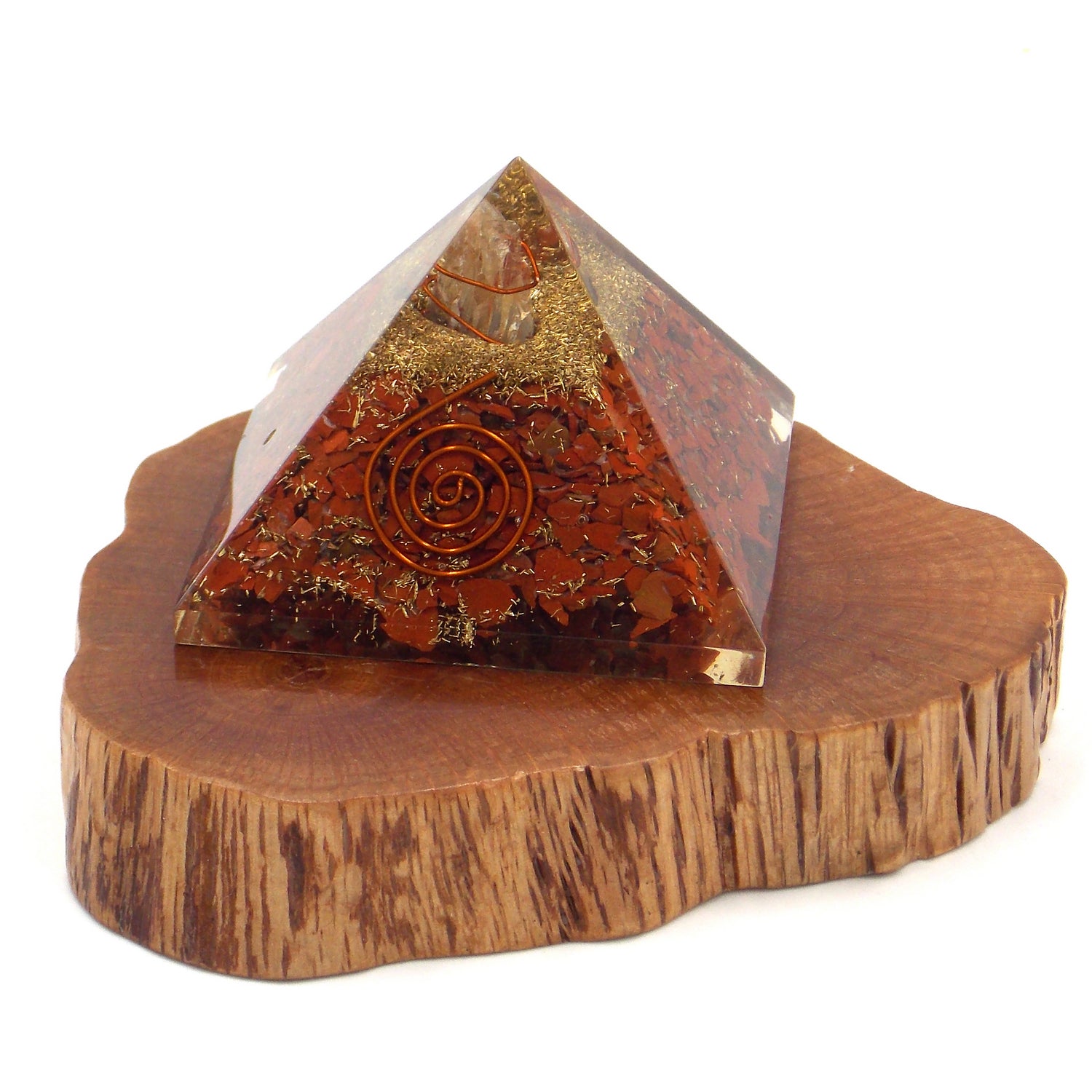 Pirámide de orgonita de aprox. 5-6cm de Jaspe rojo