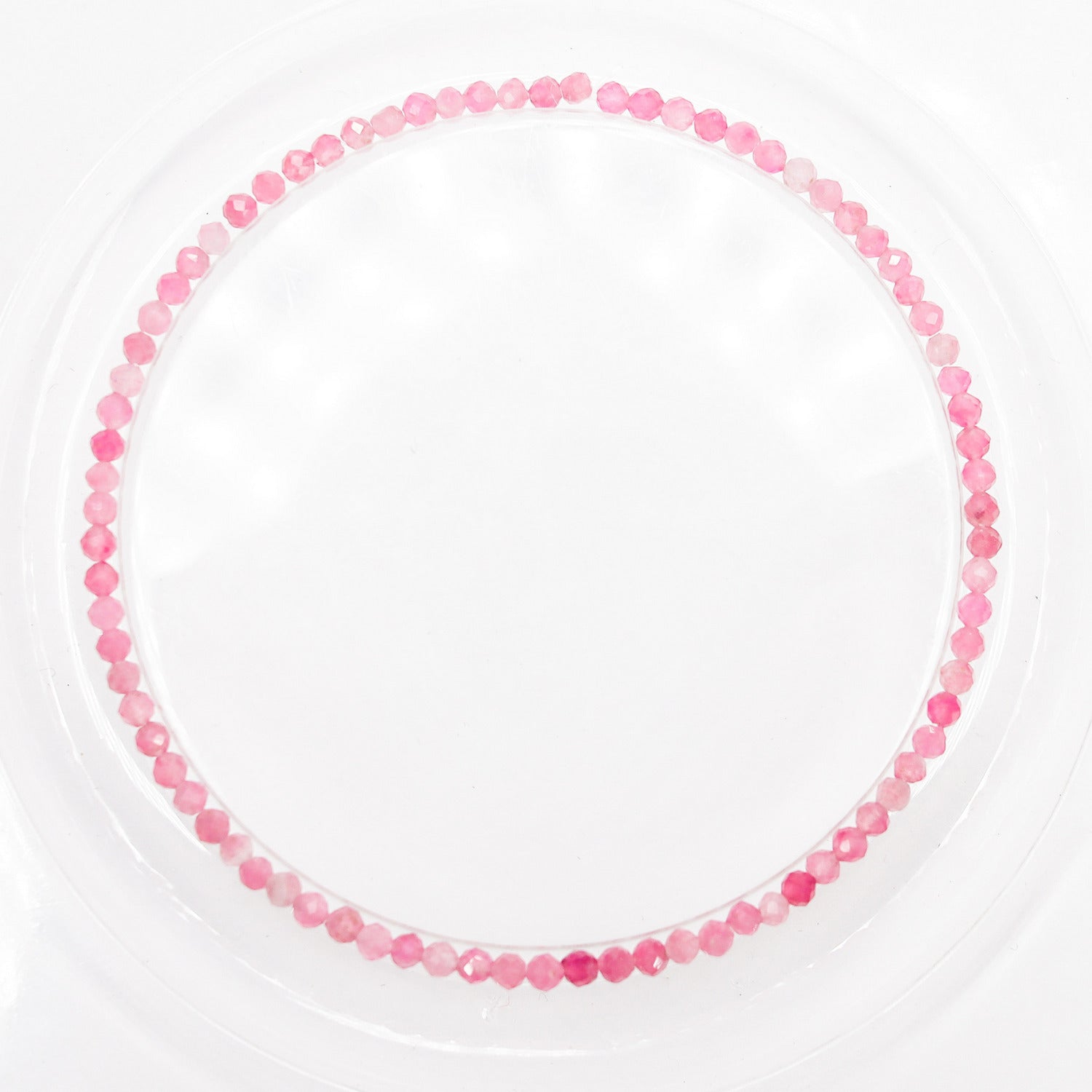 Pulsera elástica de Turmalina rosa facetada de 2mm