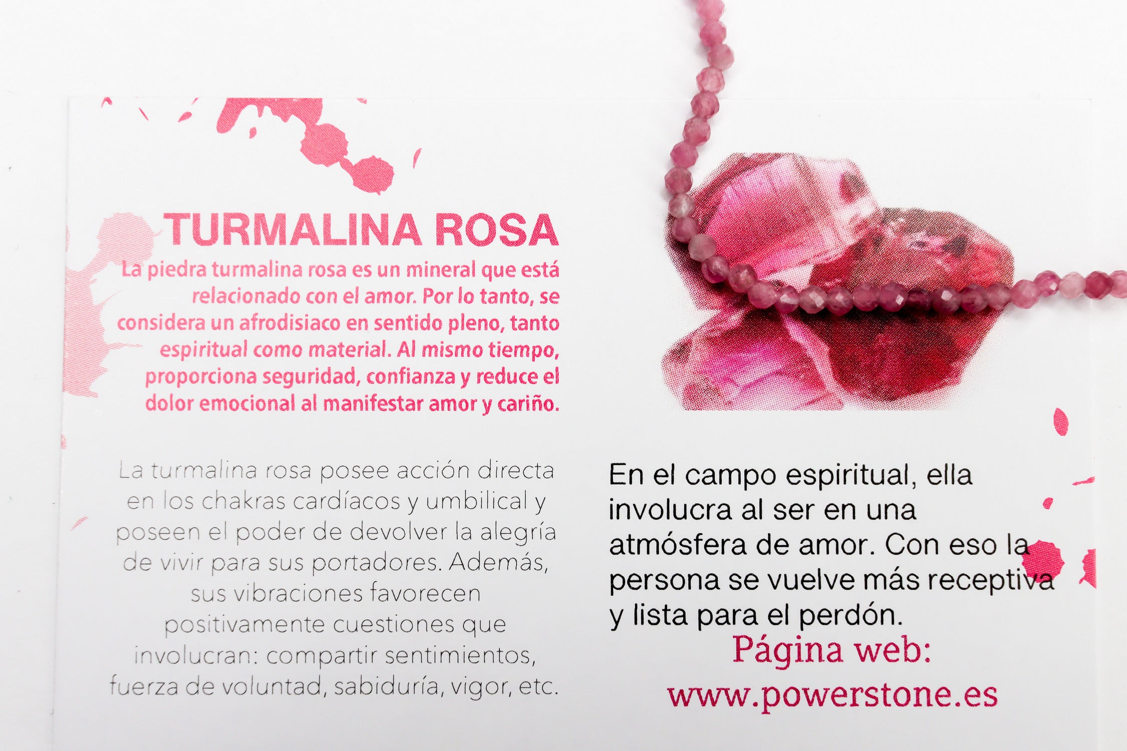 Pulsera elástica de Turmalina rosa facetada de 3mm
