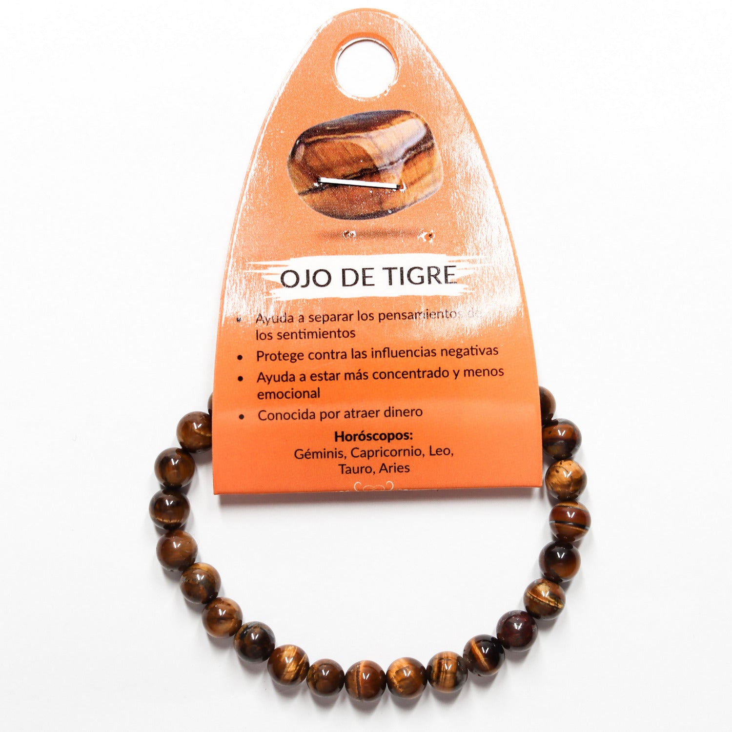 Pulsera de piedra natural de Ojo de tigre de 6mm