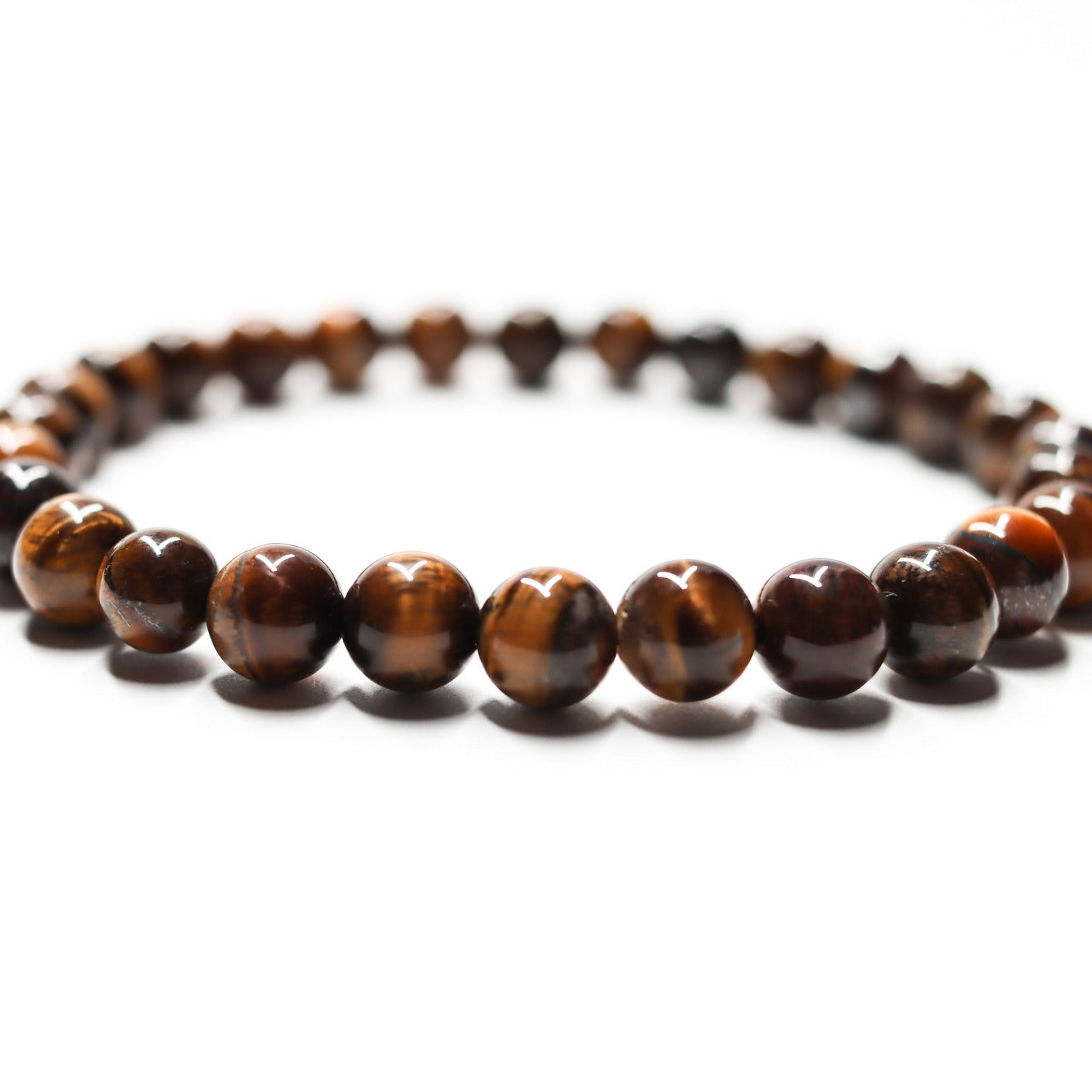 Pulsera de piedra natural de Ojo de tigre de 6mm