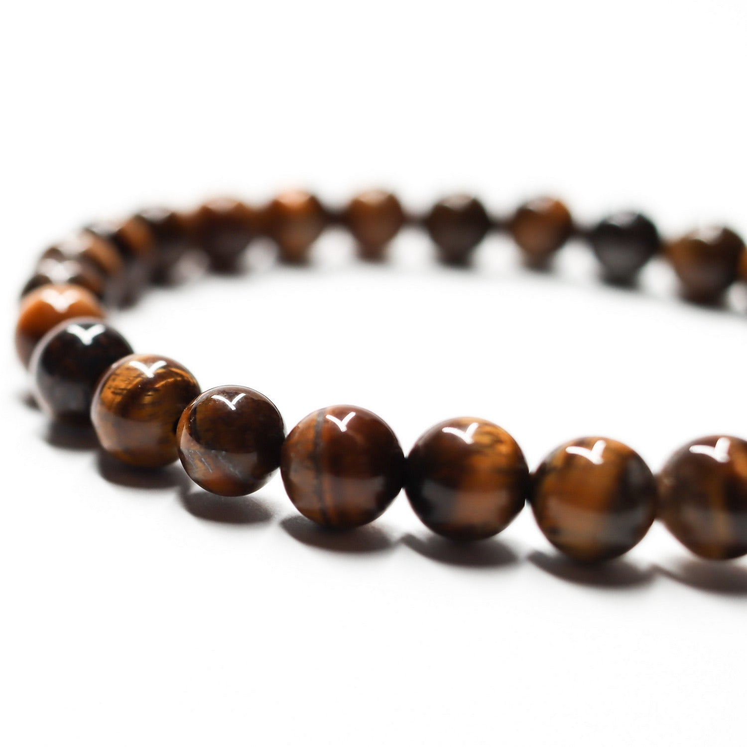 Pulsera de piedra natural de Ojo de tigre de 6mm