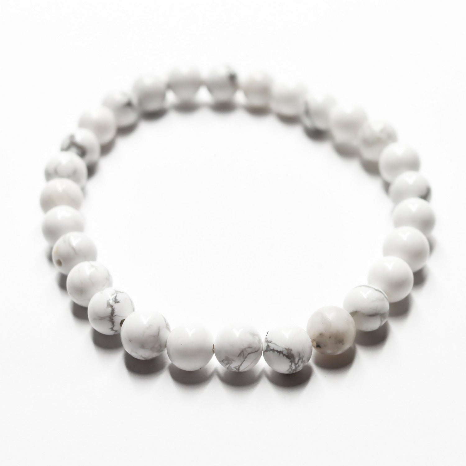 Pulsera de piedra de origen natural de Howlite de 6mm