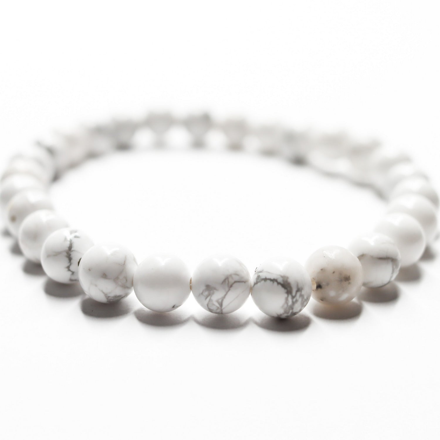 Pulsera de piedra de origen natural de Howlite de 6mm