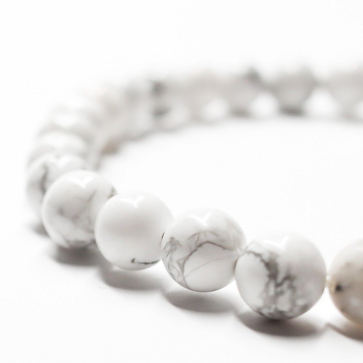 Pulsera de piedra de origen natural de Howlite de 6mm