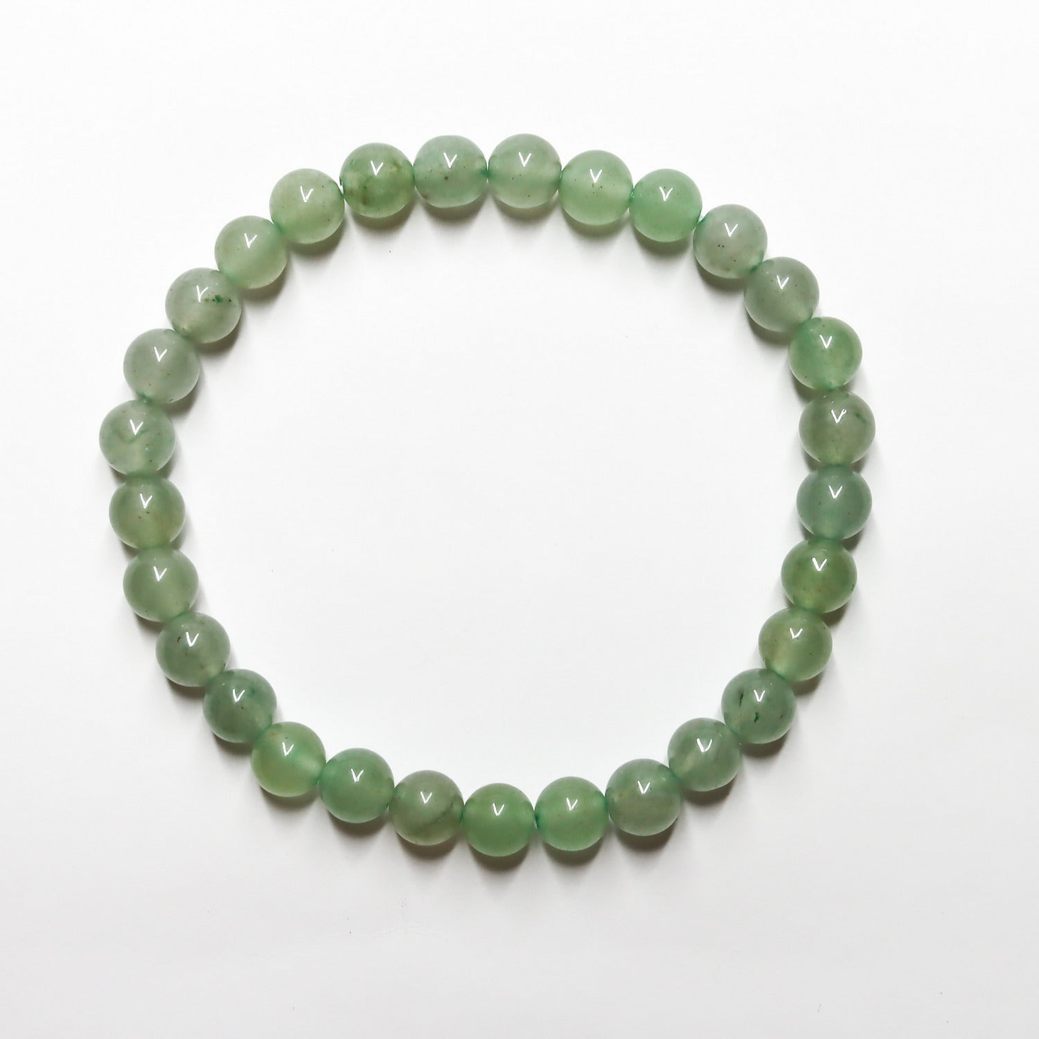 Pulsera de piedra de origen natural de Aventurina verde de 6mm