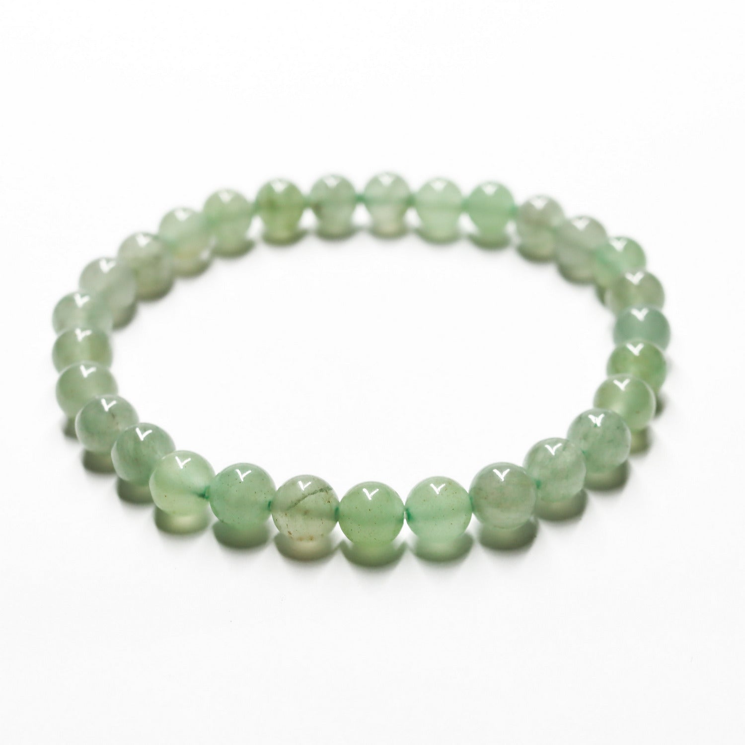 Pulsera de piedra de origen natural de Aventurina verde de 6mm