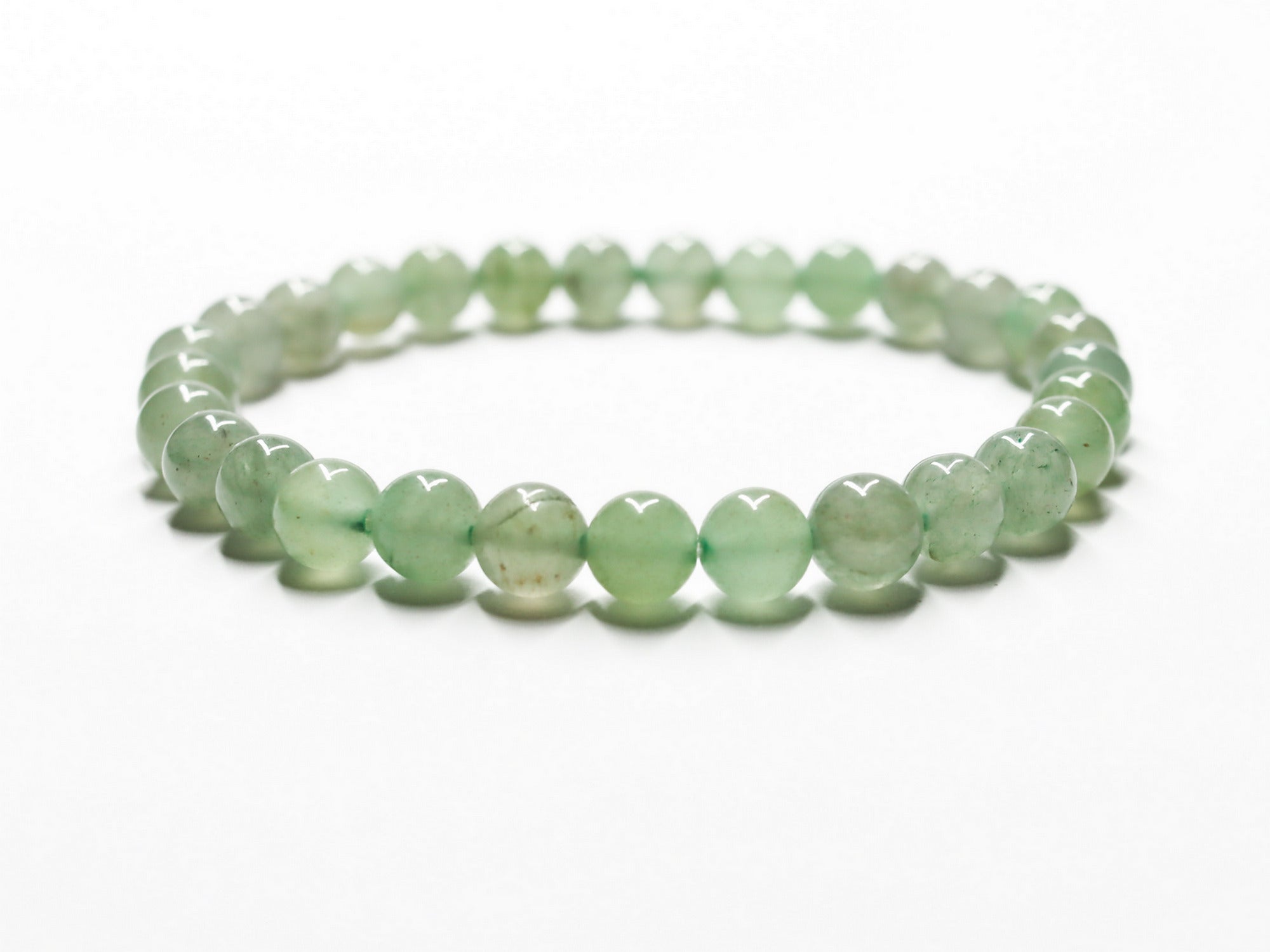 Pulsera de piedra de origen natural de Aventurina verde de 6mm