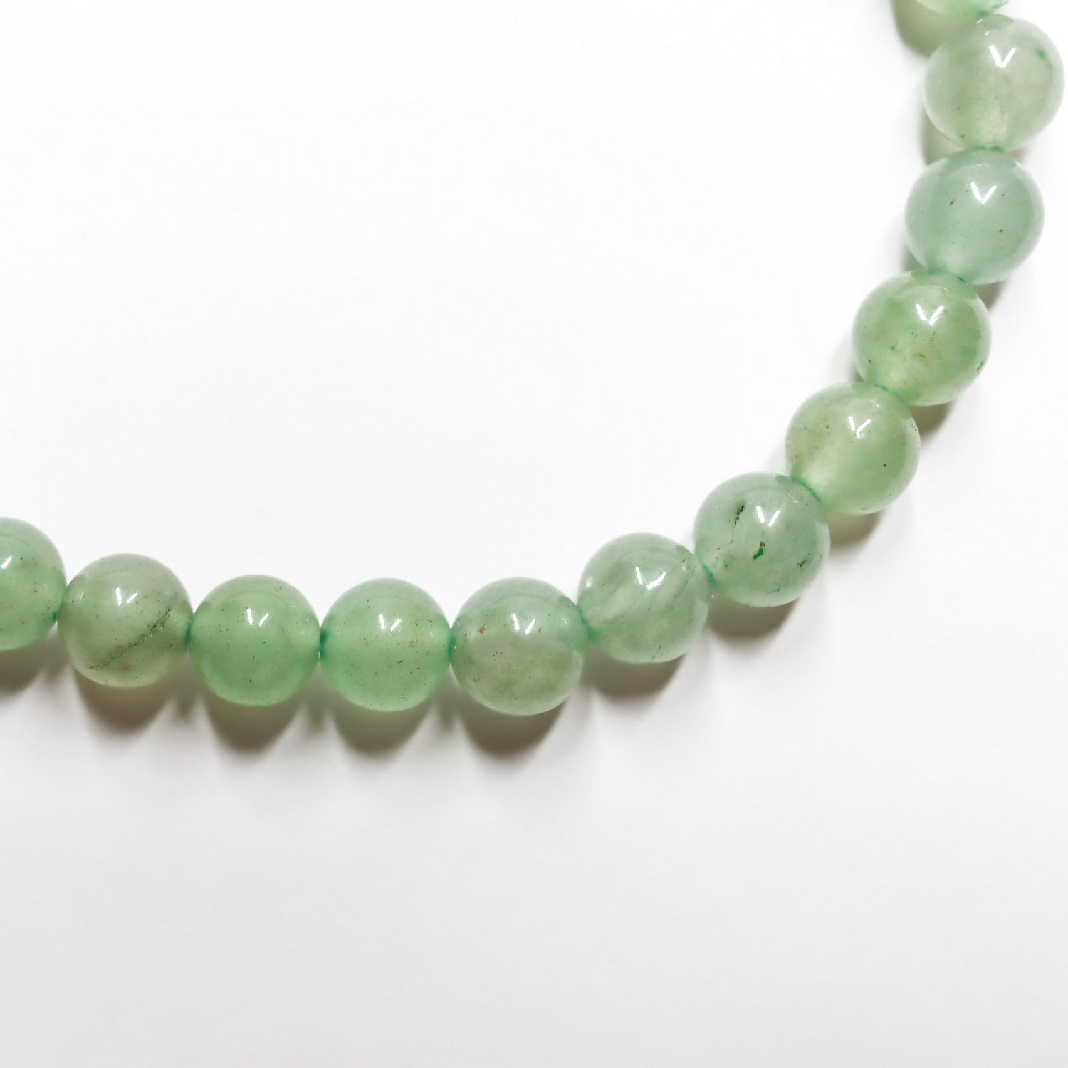 Pulsera de piedra de origen natural de Aventurina verde de 6mm